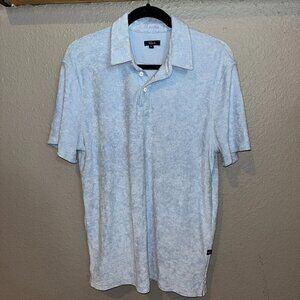 RAILS RHEN French Terry Cloth Men's Polo Shirt - Chambray Blue - EUC - Size M